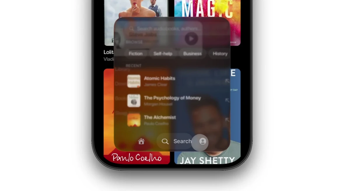 Motion Tabs demo showing animated mobile navigation by Rit